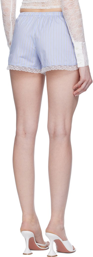 Šortky Miaou Miaou Anna Striped Lace-Trim Shorts Modrá | 3011SPSPRS, 2