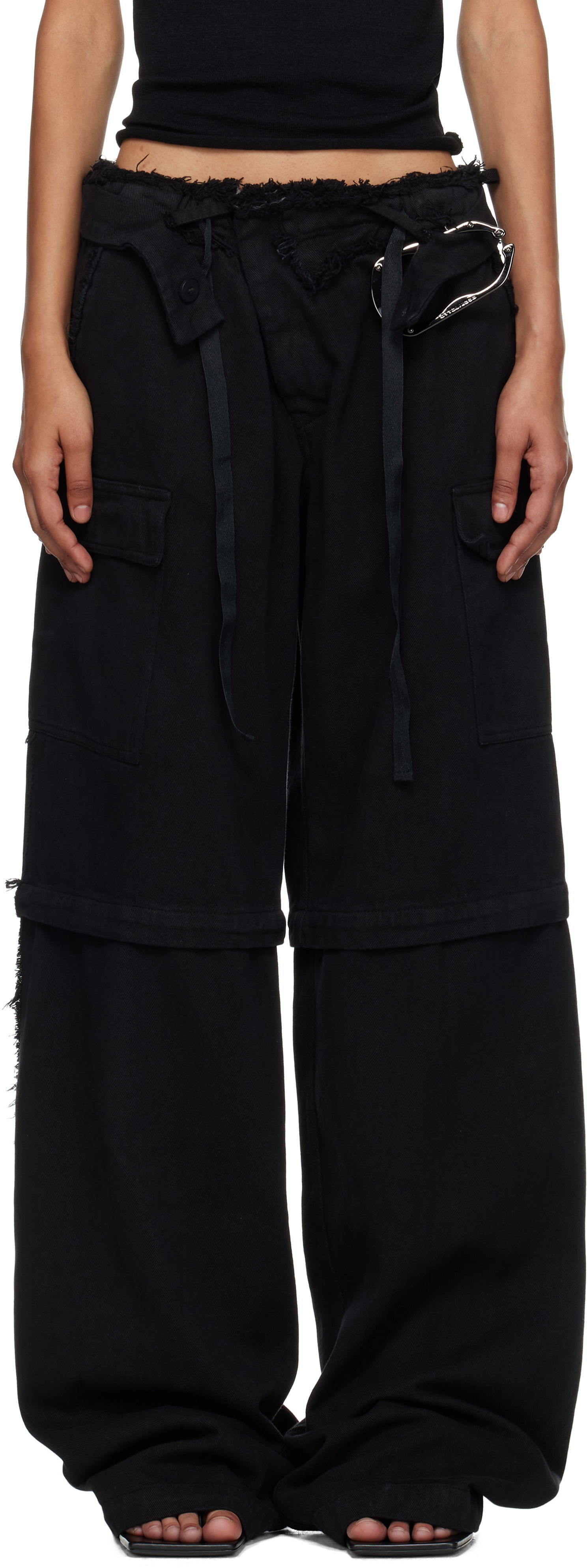 Cargo nohavice Ottolinger Ottolinger Baggy Cargo Pants Čierna | 109-200306-02, 0