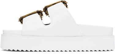 Tenisky a topánky Versace Versace Jeans Couture Baroque Buckle Arizona Flat Sandals Biela | E78VA3SM1_EZS539, 2