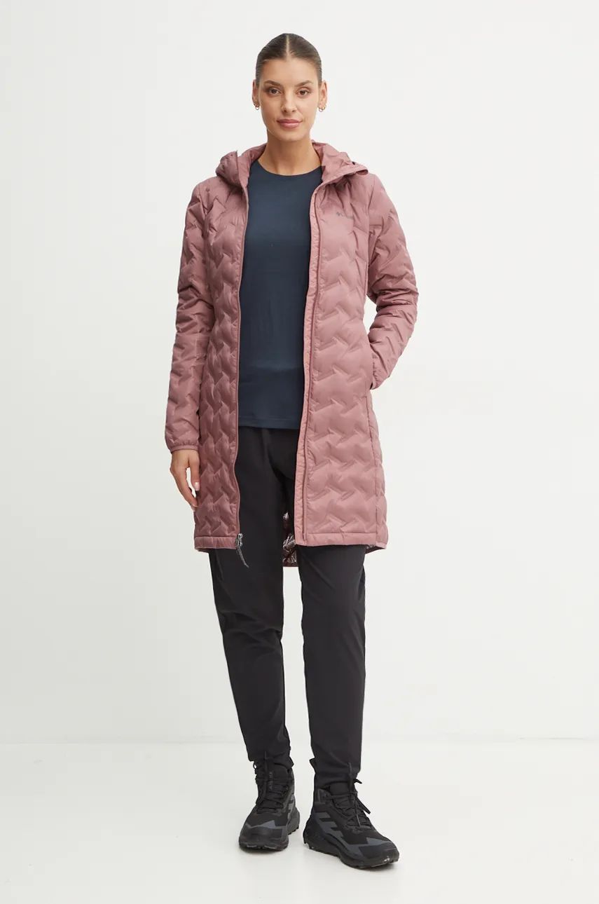 Prešívaná bunda Columbia Columbia Delta Ridge Women's Hooded Insulated Jacket Ružová | 2088213, 1