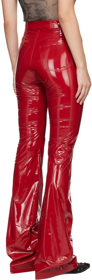 Nohavice Ottolinger Ottolinger Simple Line Faux-Leather Flare Pants Červená | 1110107221, 2