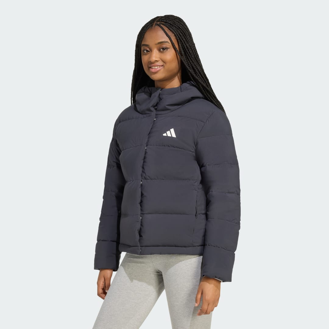 Prešívaná bunda adidas Performance Helionic CLIMAWARM Hooded Down Jacket Čierna | JN2086, 0