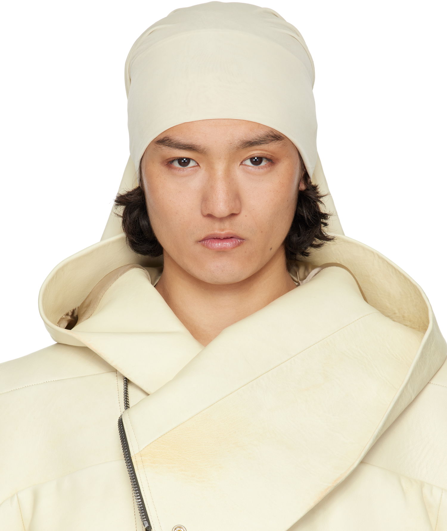 Klobúk Rick Owens Rick Owens Hollywood Stretch Cupro Jersey Wig Hat Béžová | RR01E5453 BZ, 0