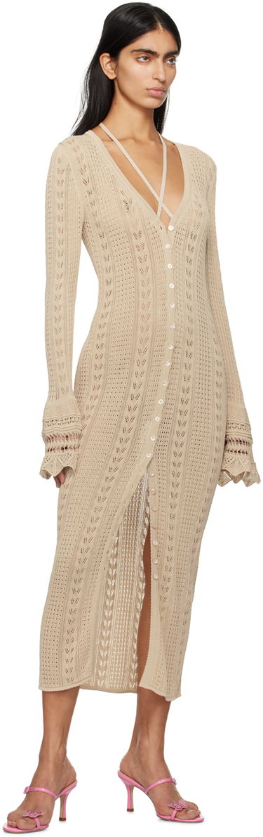 Šaty Blumarine Knit Midi Dress Béžová | P422A452A, 3