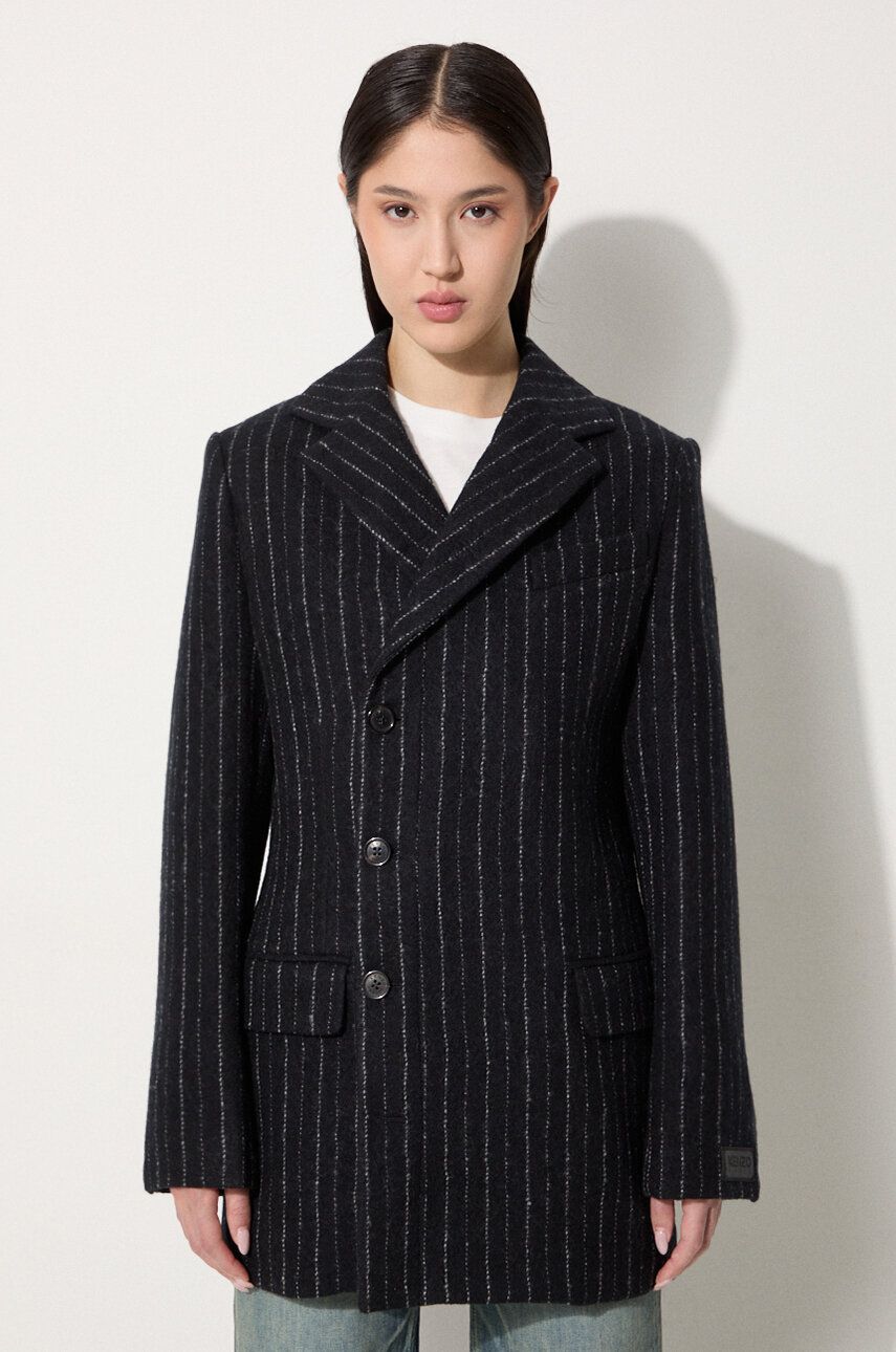 Kabáty KENZO Tennis Stripes Pea Coat Čierna | FE62MA2209GM.99, 0