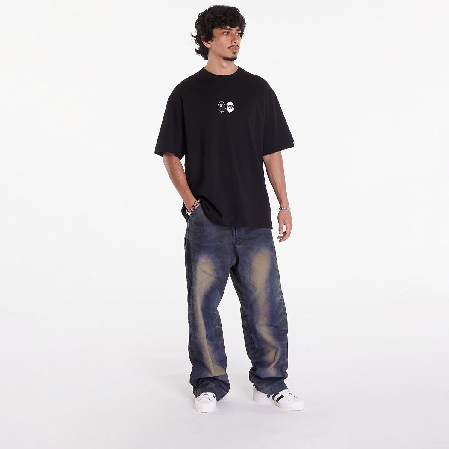 Tričko BAPE A BATHING APE Mad Ape Graphic Logo Relaxed Fit Tee Čierna | 001TEK301341MBLK, 1