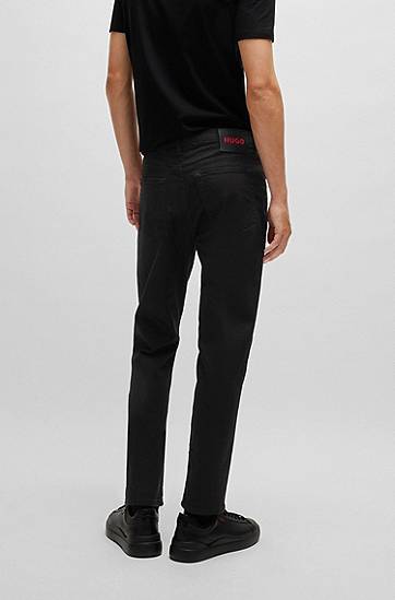 Džínsy BOSS Tapered-Fit Stretch Denim Jeans Čierna | 50522165, 1