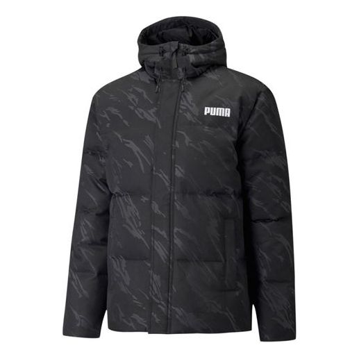 Prešívaná bunda Puma Camo Print Down Jacket Čierna | 846320-01