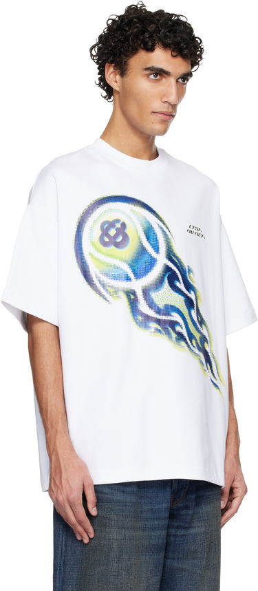 Tričko Casablanca Casablanca Flaming Tennis Ball Oversized Short Sleeve T-shirt Biela | M-SP26-JTS-064-01, 1