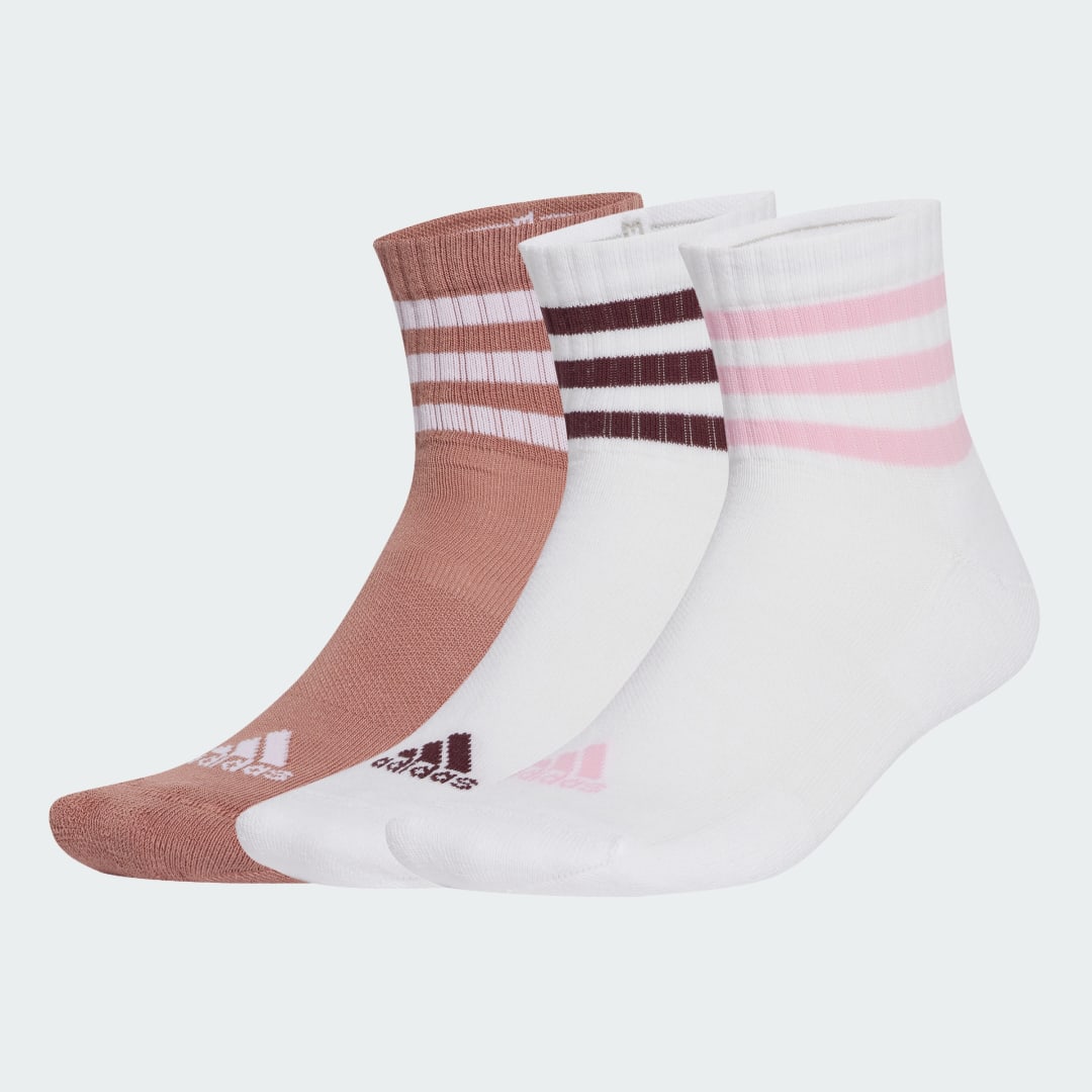 3-Stripes Cushioned Quarter Socks - 3 Pairs