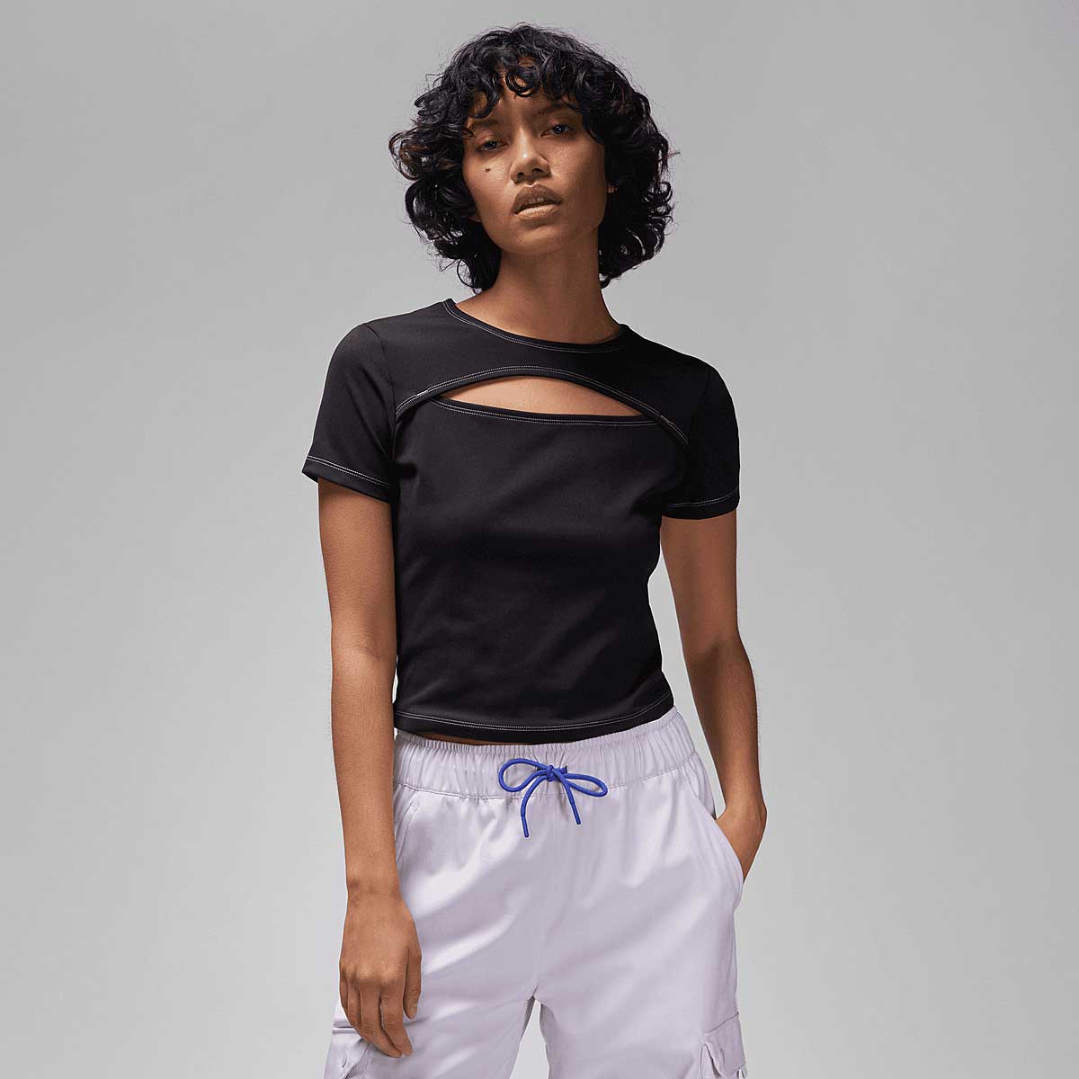 Tričko Jordan Sport Keyhole T-Shirt Čierna | DX0464-010, 1