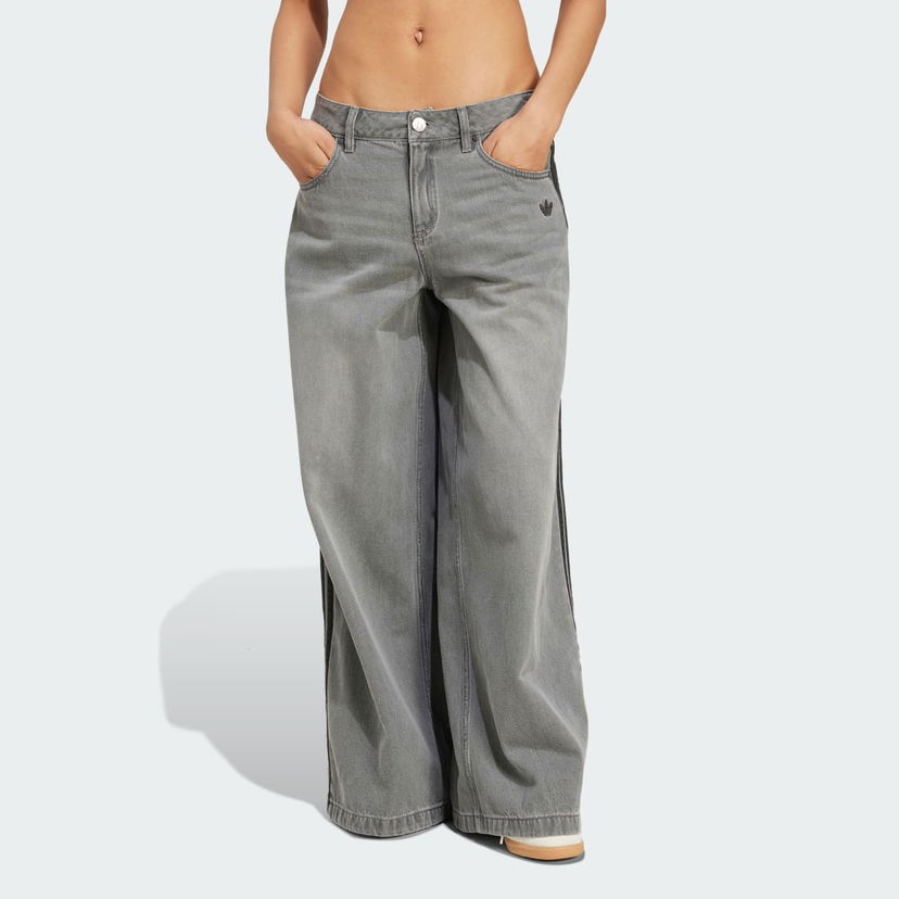 Džínsy adidas Performance Adicolor Denim Adilenium Wide-Leg Jeans Šedá | JV7455