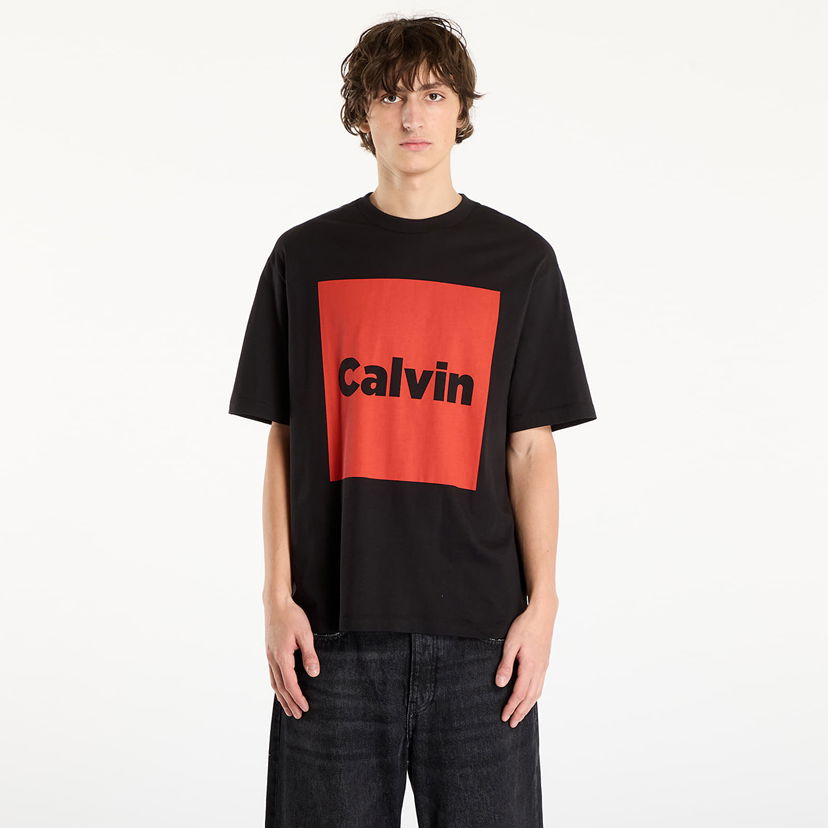 Tričko CALVIN KLEIN T-shirt Calvin Box Graphic Tee Čierna | LV04RD813G UB1