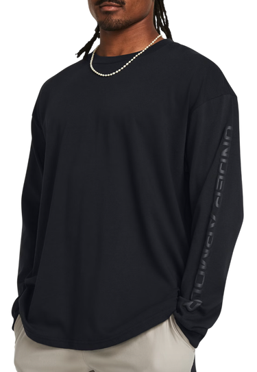 Tričko Under Armour Long Sleeve T-Shirt UA HW TONAL WORDMARK Čierna | 1382890-001, 0
