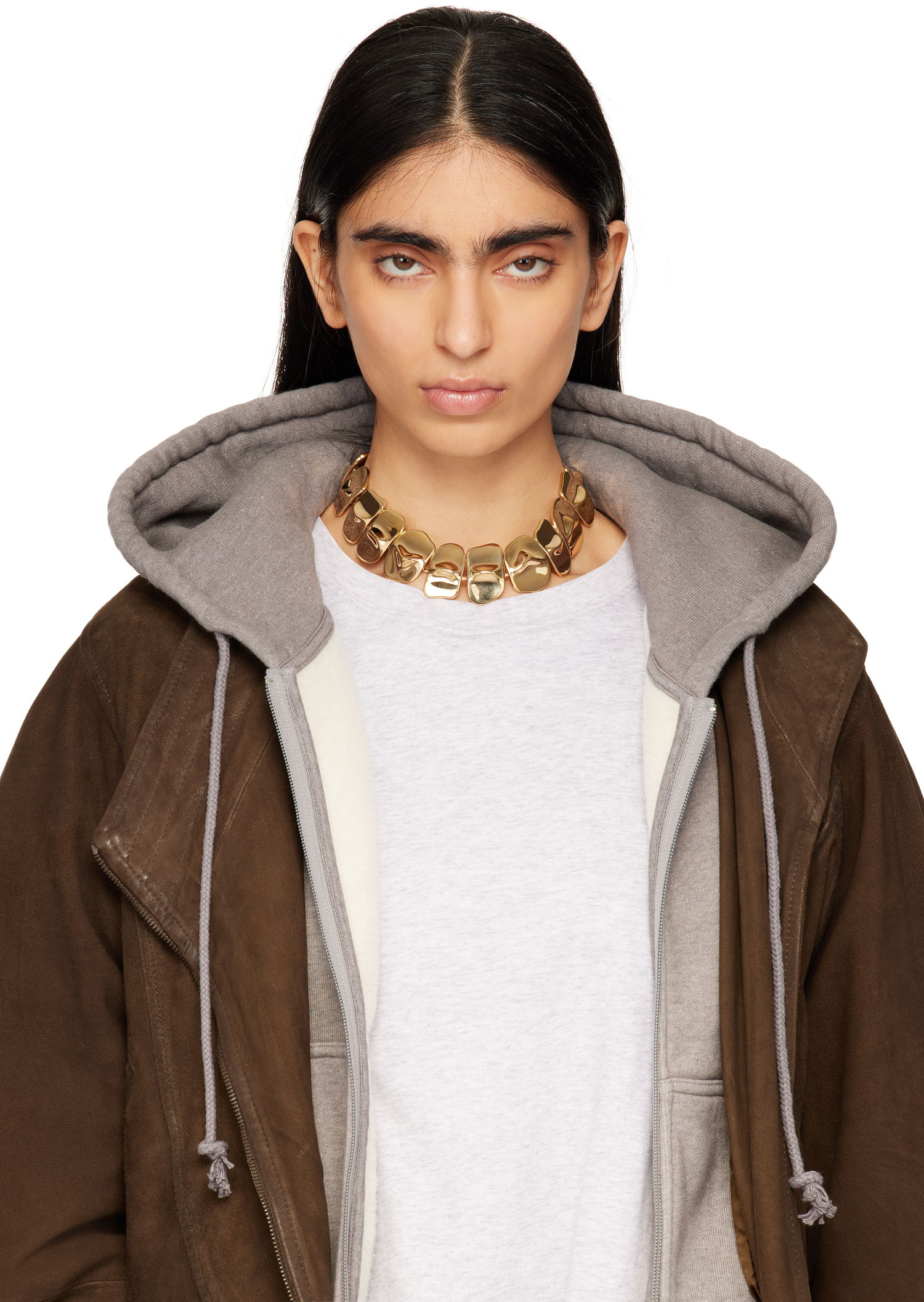 Náhrdelník Acne Studios Acne Studios Brass Croco Scale Necklace Žltá | C50463-, 1
