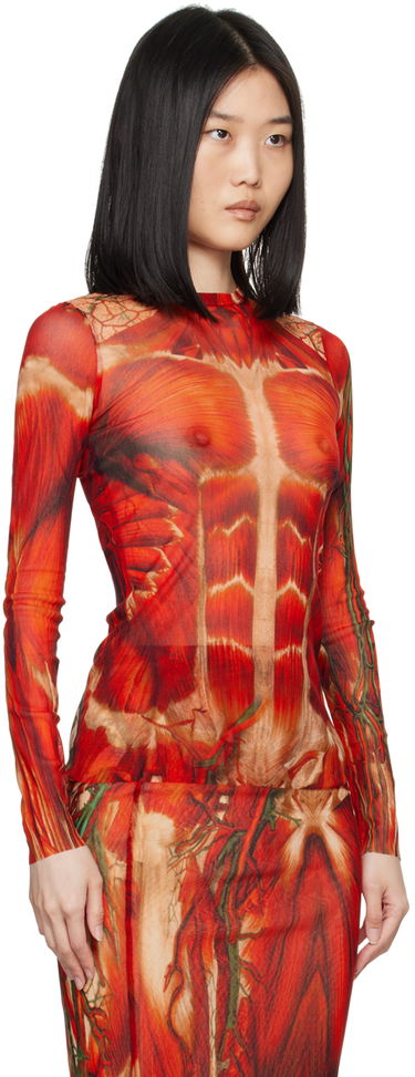 Body Jean Paul Gaultier Jean Paul Gaultier 'The Écorché' Long Sleeve Top Červená | 24/30-F-TO210-T554-301540, 1