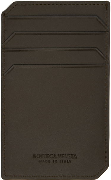 Peňaženka Bottega Veneta Khaki Intrecciato Piccolo Vertical Card Holder Hnedá | 796963 V4LQ1 3347, 0