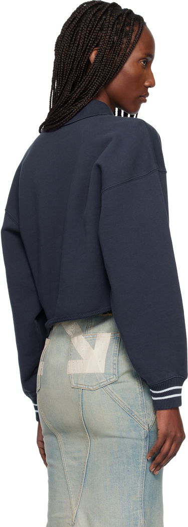 Sveter Off-White Embroidered Script Polo Sweater Navy | OWBA07BF25FLE0024C19, 2