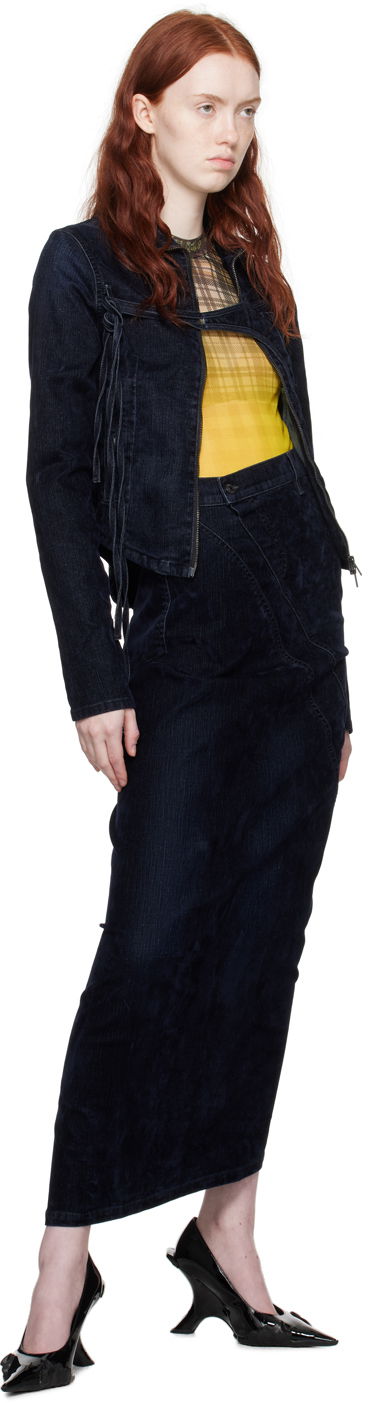 Bunda Ottolinger Ottolinger Fitted Denim Jacket Navy | 1703310, 3