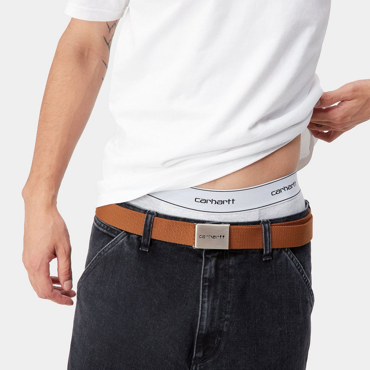 Boxerky Carhartt WIP Cotton Trunks "Ash Heather" Biela | I029375_1FW_XX, 1