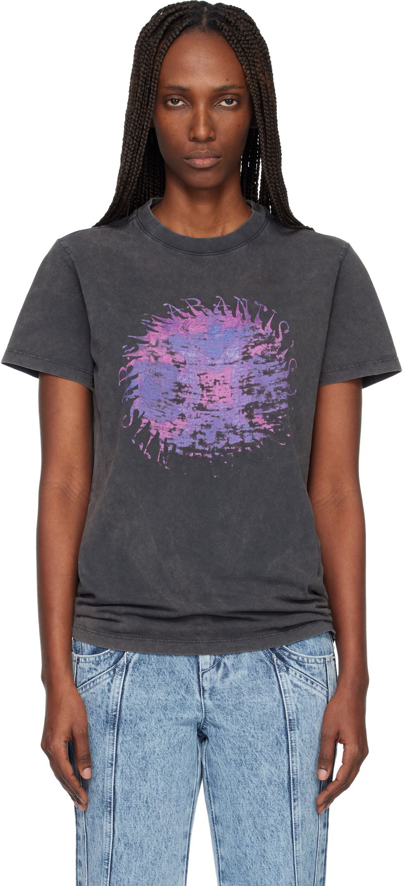 Tričko Isabel Marant Étoile Etoile Zoeline Graphic Distressed T-shirt Šedá | TS0147FA-D1N04E