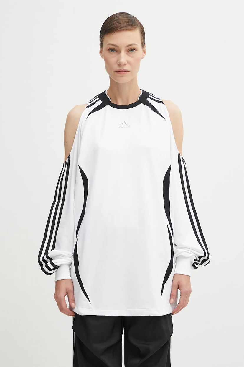 Dres adidas Originals Adidas Originals Fashion Jersey Cold Shoulder Top Biela | KE9797