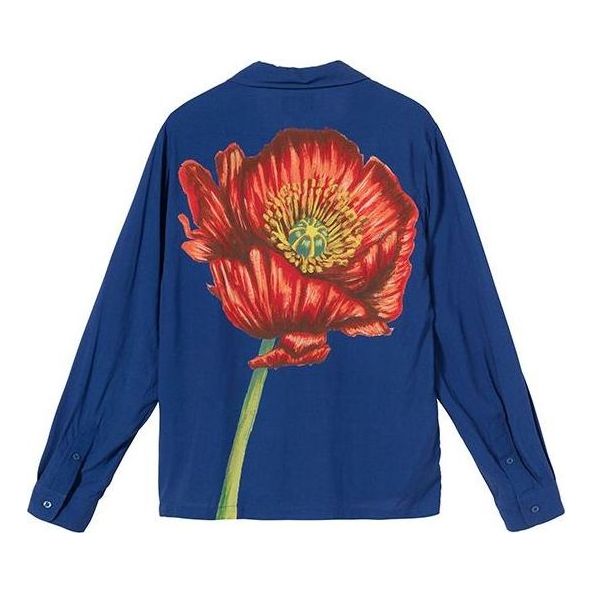 Košeľa Stüssy Stussy Long Sleeve Shirt with Floral Print Modrá | 1110145