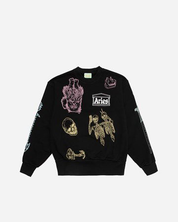 Mikina Aries Cybin Sweatshirt Čierna | FTAR20004, 0