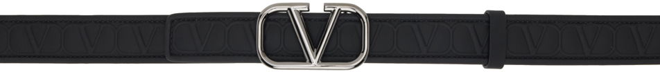 Opasok Valentino Garavani Leather Toile Iconographe Belt Čierna | 4Y2T0SC5KXM, 0