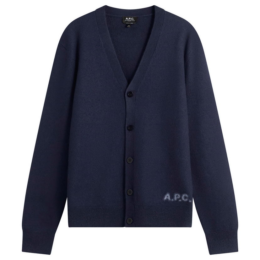 Sveter A.P.C. Kenny Intarsia Knit Cardigan Navy | AW25WVBDK-H22305-IAK