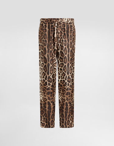 Pyžamo Dolce & Gabbana Dolce & Gabbana Silk Animal Print Pajama Pants Hnedá | GVCRATGI955HY13M, 0