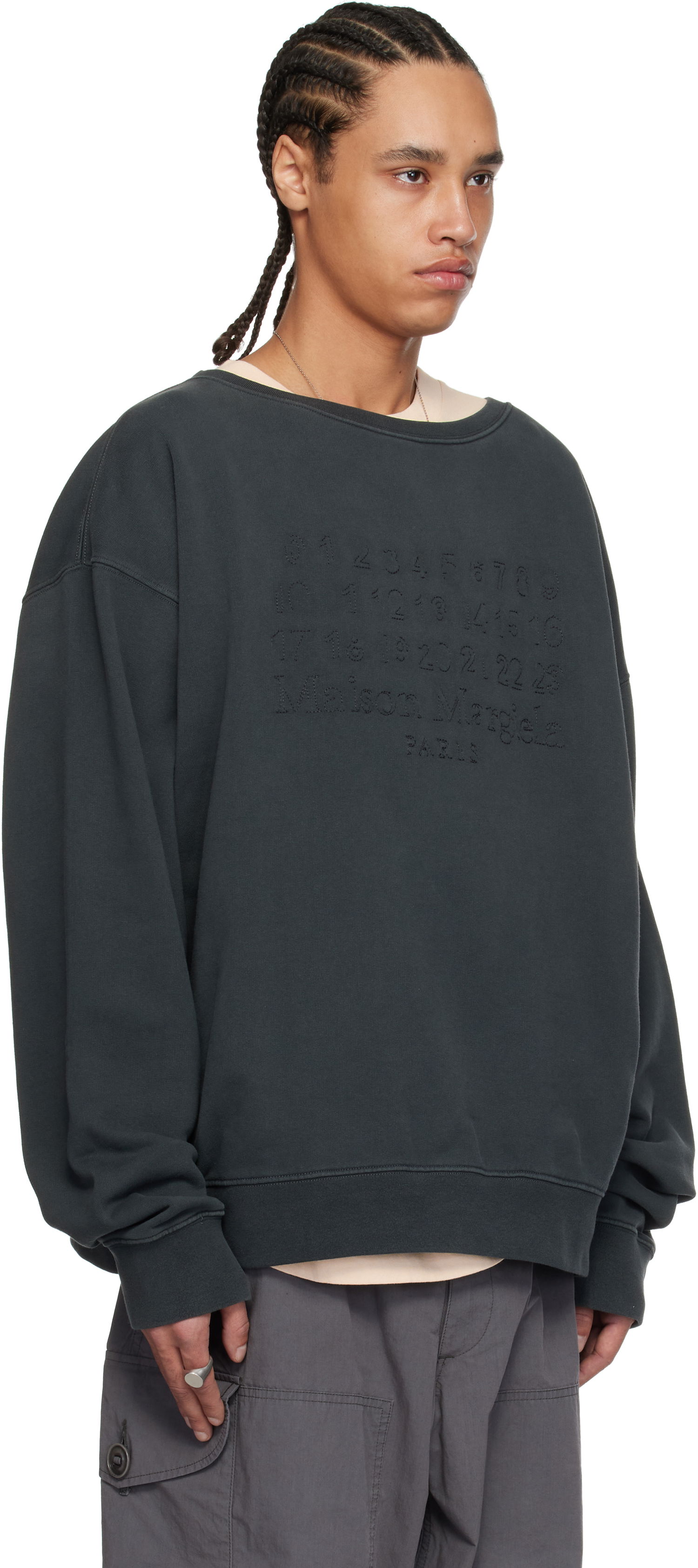 Sveter Maison Margiela Maison Margiela Embroidered Sweatshirt Šedá | S50GU0230 M25017, 1