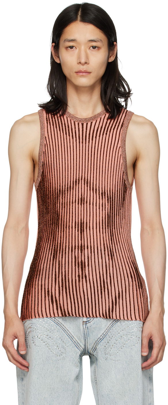 Tielko Jean Paul Gaultier Jean Paul Gaultier Metallic Ribbed Tank Top Ružová | 23/12-H-TO059-M045-2160, 0