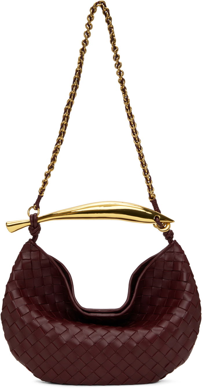 Taška cez rameno Bottega Veneta Small Intrecciato Leather Shoulder Bag Vínová | 776768 VCPP1, 0
