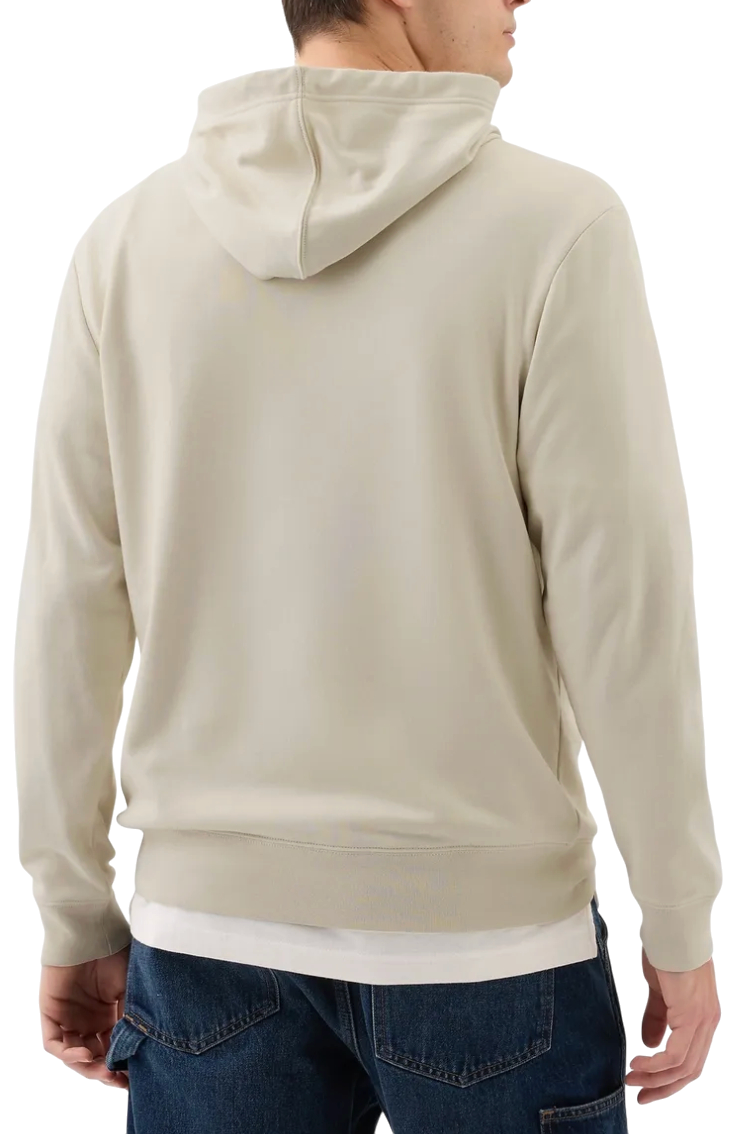 French Terry Pullover Logo Hoodie Unbleached White