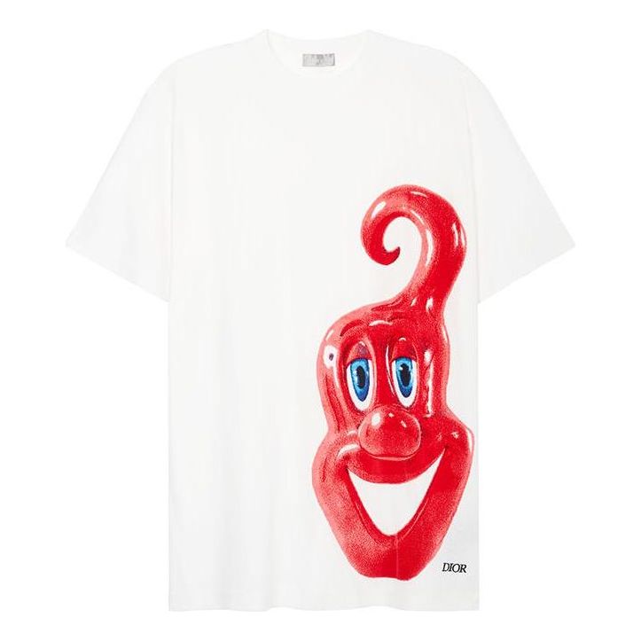 Tričko Dior KENNY SCHARF Print T-Shirt Biela | 193J650A0700-C083