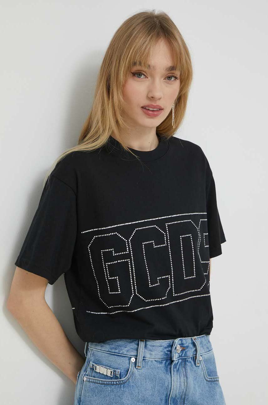Tričko GCDS Cotton Tee Čierna | SS23W130105, 0