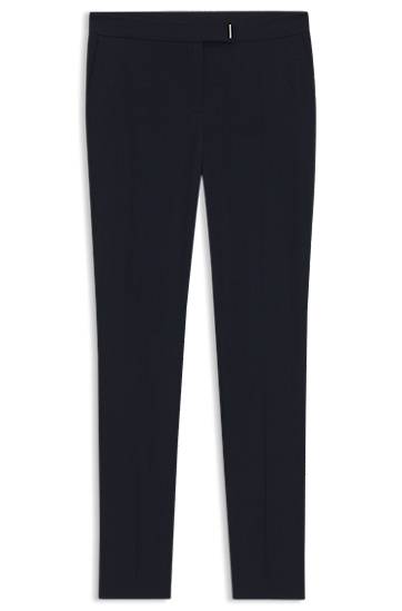 Nohavice BOSS Slim-Fit Trousers with Slit Hems Navy | 50541990, 0