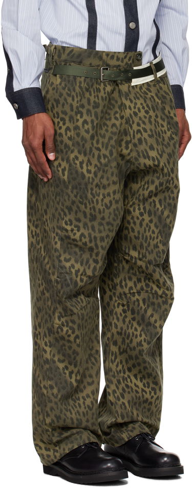 Džínsy Andersson Bell Andersson Bell Leopard Cross-Over Wide Leg Jeans Zelené | apa803u, 1