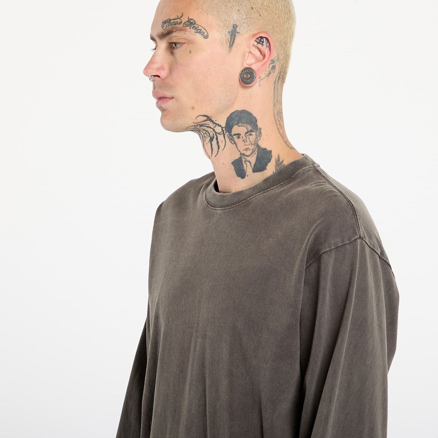 Tričko Vans Washed Crewneck Long-Sleeve T-shirt XXL Šedá | VN000PFKEMV1, 1