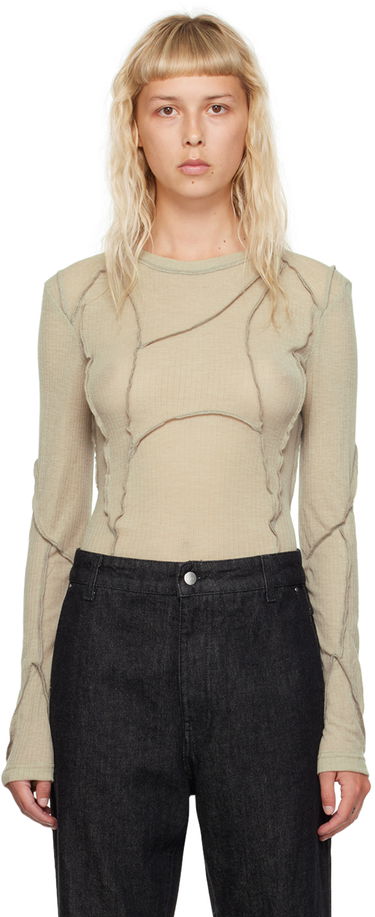 Tričko HELIOT EMIL Long Sleeve Fitted Sheer T-Shirt Zelené | SS23_G_09_086_WO20, 0