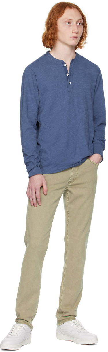 Tričko rag & bone Rag & Bone Classic Flame Henley T-Shirt Modrá | MBC23HT037CA37, 3