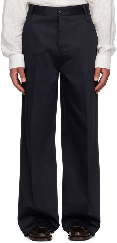 Nohavice AMI AMI Paris Baggy Fit Cotton Trousers Navy | HTR460.CO0103, 0