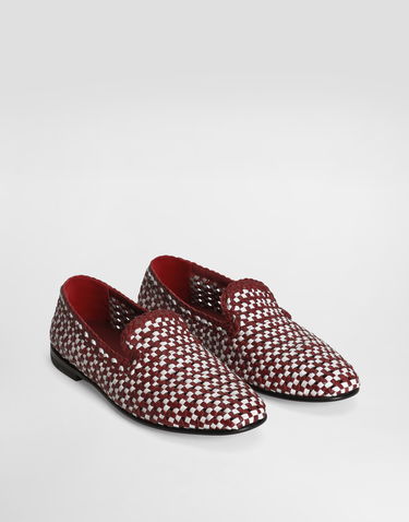 Doplnky Dolce & Gabbana Dolce & Gabbana Woven Leather Loafers Vínová | A50687A9M518S666_1, 1