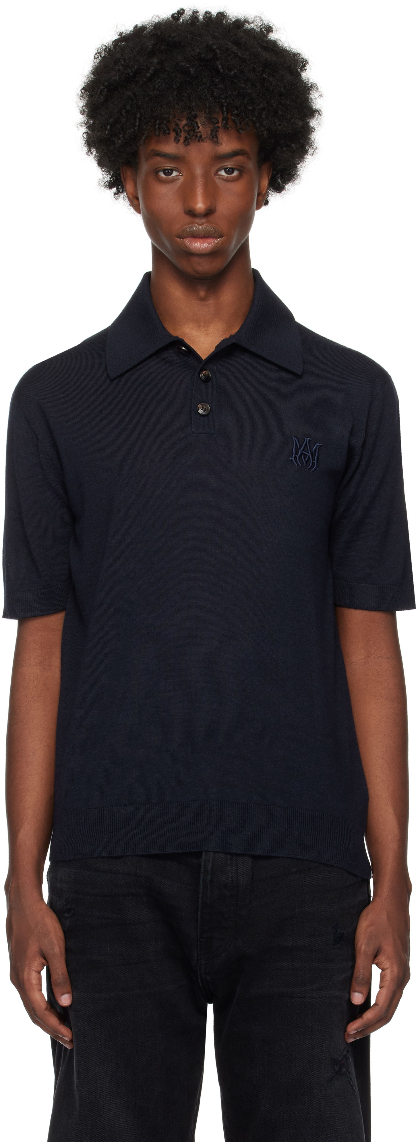 Polo tričko AMIRI Polo Shirt Navy | AMKNPO1028, 0