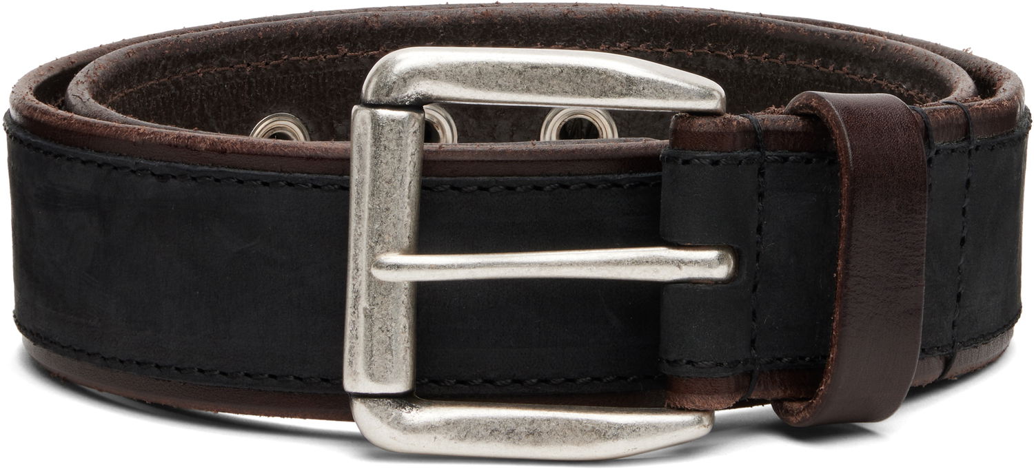 Opasok OUR LEGACY Two-Tone Leather Verge Belt with Silver-Tone Buckle Čierna | A4258VD, 0