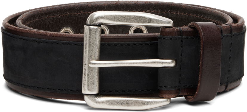 Opasok OUR LEGACY Two-Tone Leather Verge Belt with Silver-Tone Buckle Čierna | A4258VD