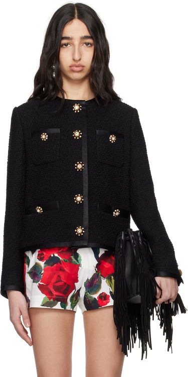 Bunda Dolce & Gabbana Dolce&Gabbana Cropped Single-Breasted Jacket Čierna | F27DAZ FU3JL, 0