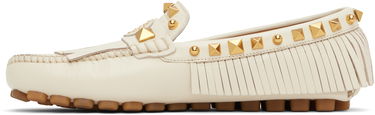 Tenisky a topánky Valentino Valentino Garavani Plaster Caster Driver Loafers with Fringes and Pyramid Studs Biela | 6W2S0LL2FFW, 2