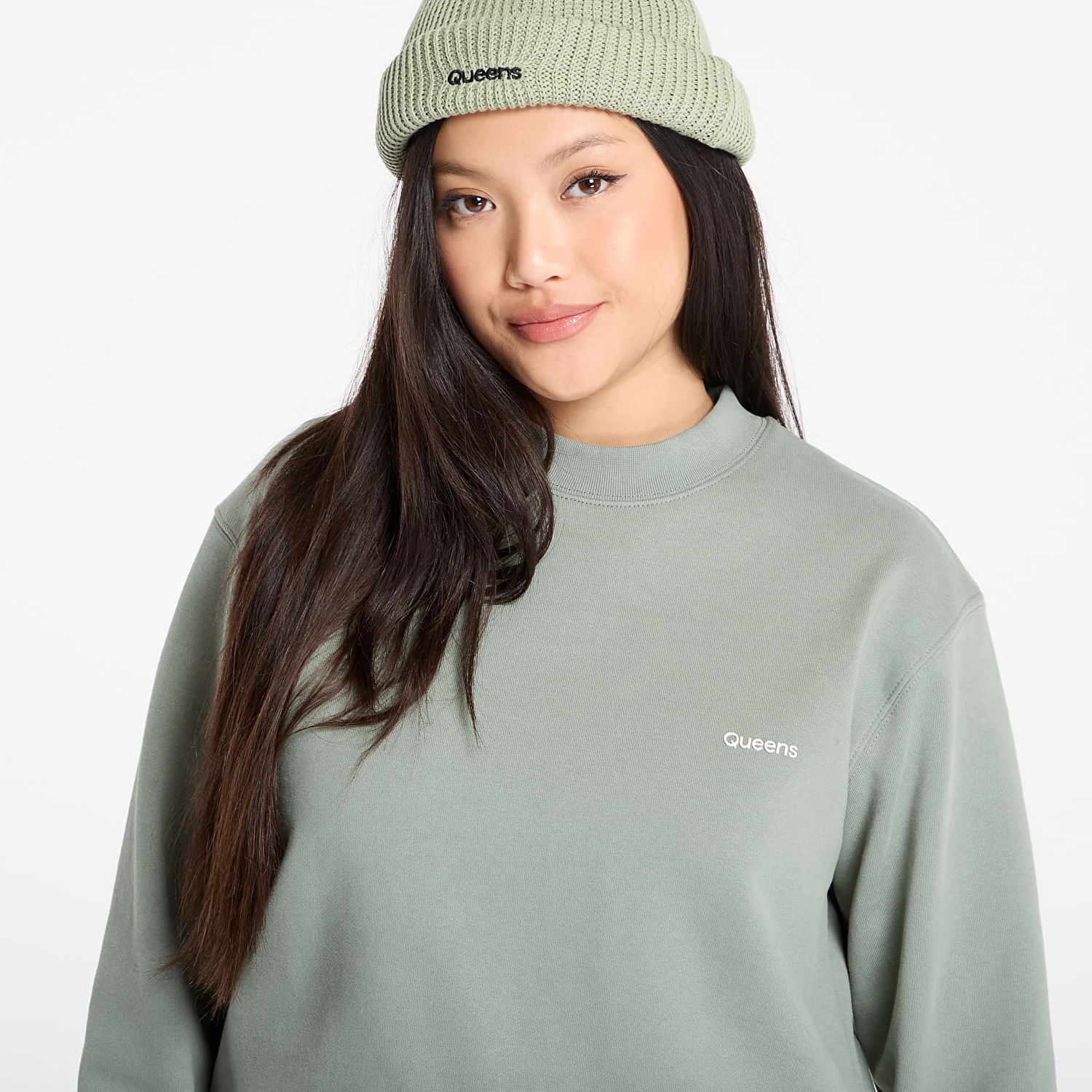 Mikina Queens Essential Crewneck Sweatshirt Zelené | QNS_108, 1